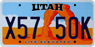 UT license plate X575OK
