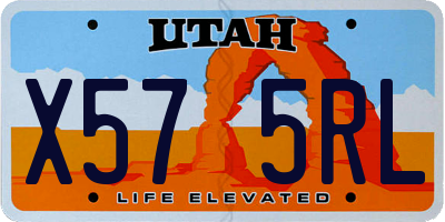 UT license plate X575RL