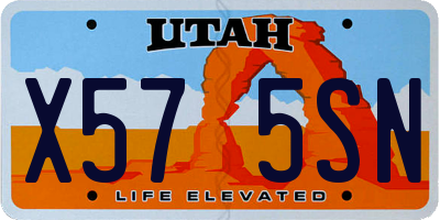 UT license plate X575SN