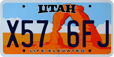 UT license plate X576FJ