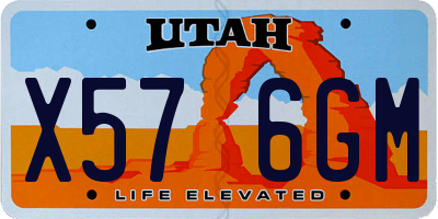UT license plate X576GM