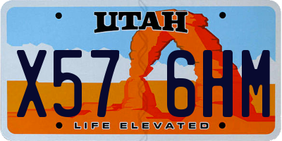 UT license plate X576HM