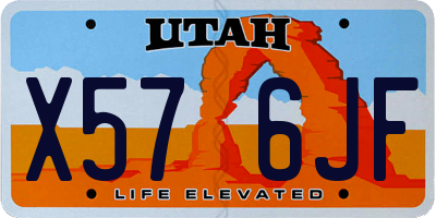 UT license plate X576JF