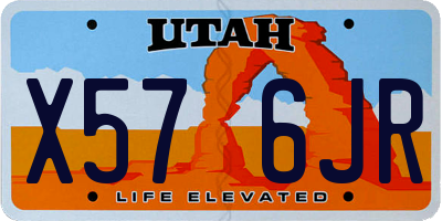 UT license plate X576JR