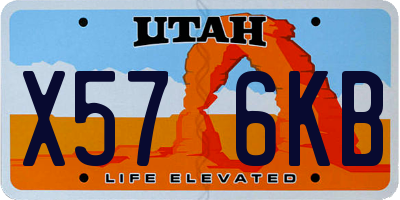 UT license plate X576KB