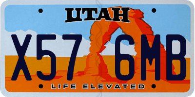 UT license plate X576MB