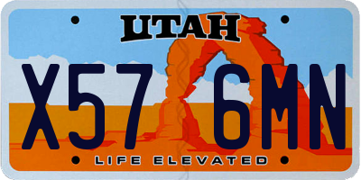 UT license plate X576MN