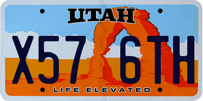 UT license plate X576TH