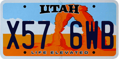 UT license plate X576WB