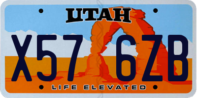 UT license plate X576ZB