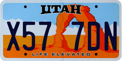 UT license plate X577DN
