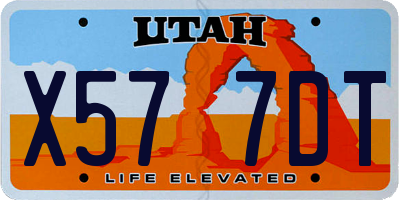 UT license plate X577DT