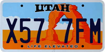 UT license plate X577FM