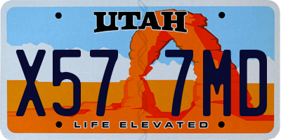 UT license plate X577MD