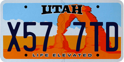 UT license plate X577TD