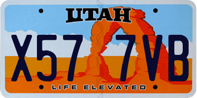 UT license plate X577VB
