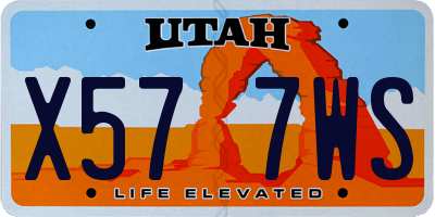 UT license plate X577WS