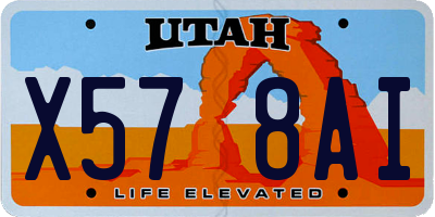 UT license plate X578AI