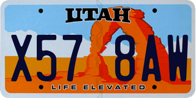 UT license plate X578AW