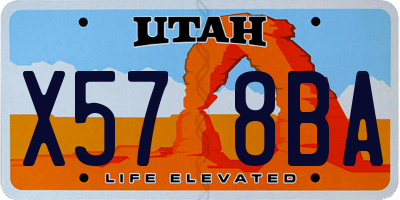 UT license plate X578BA