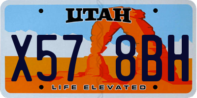 UT license plate X578BH