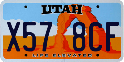 UT license plate X578CF