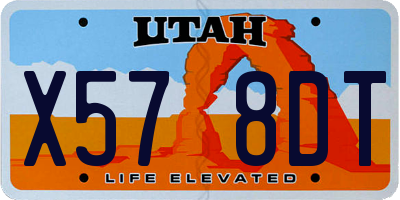UT license plate X578DT
