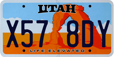 UT license plate X578DY