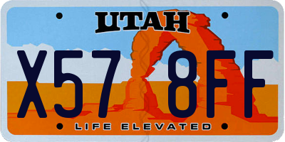 UT license plate X578FF