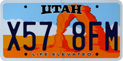 UT license plate X578FM