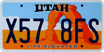 UT license plate X578FS