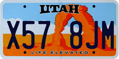 UT license plate X578JM