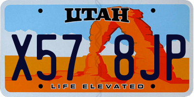 UT license plate X578JP