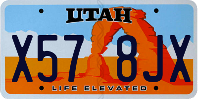 UT license plate X578JX