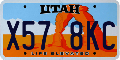UT license plate X578KC