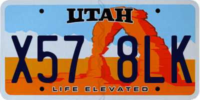 UT license plate X578LK