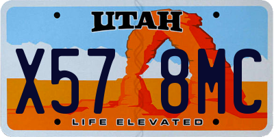 UT license plate X578MC