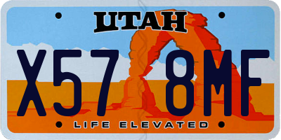 UT license plate X578MF