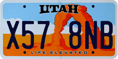UT license plate X578NB