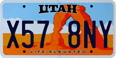 UT license plate X578NY