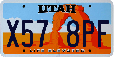 UT license plate X578PF
