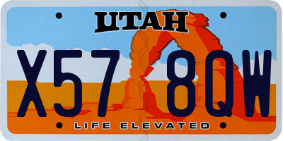 UT license plate X578QW