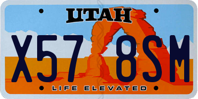 UT license plate X578SM