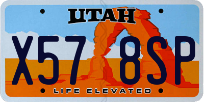 UT license plate X578SP