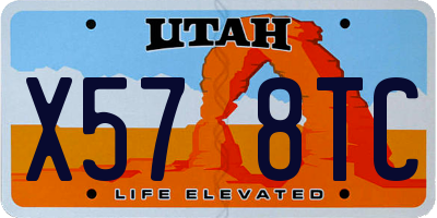 UT license plate X578TC