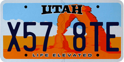 UT license plate X578TE