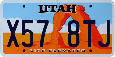 UT license plate X578TJ