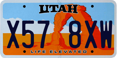 UT license plate X578XW