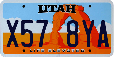 UT license plate X578YA