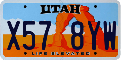 UT license plate X578YW